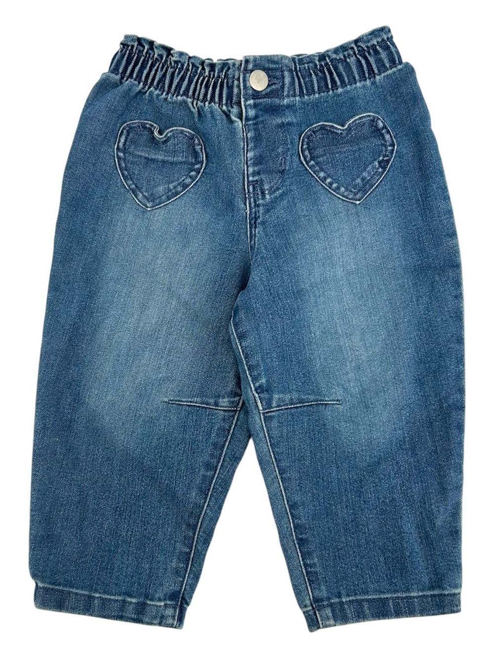 Carter’s Baby Girls’ Blue Heart Pocket Barrel Leg Jeans Size 18 Months